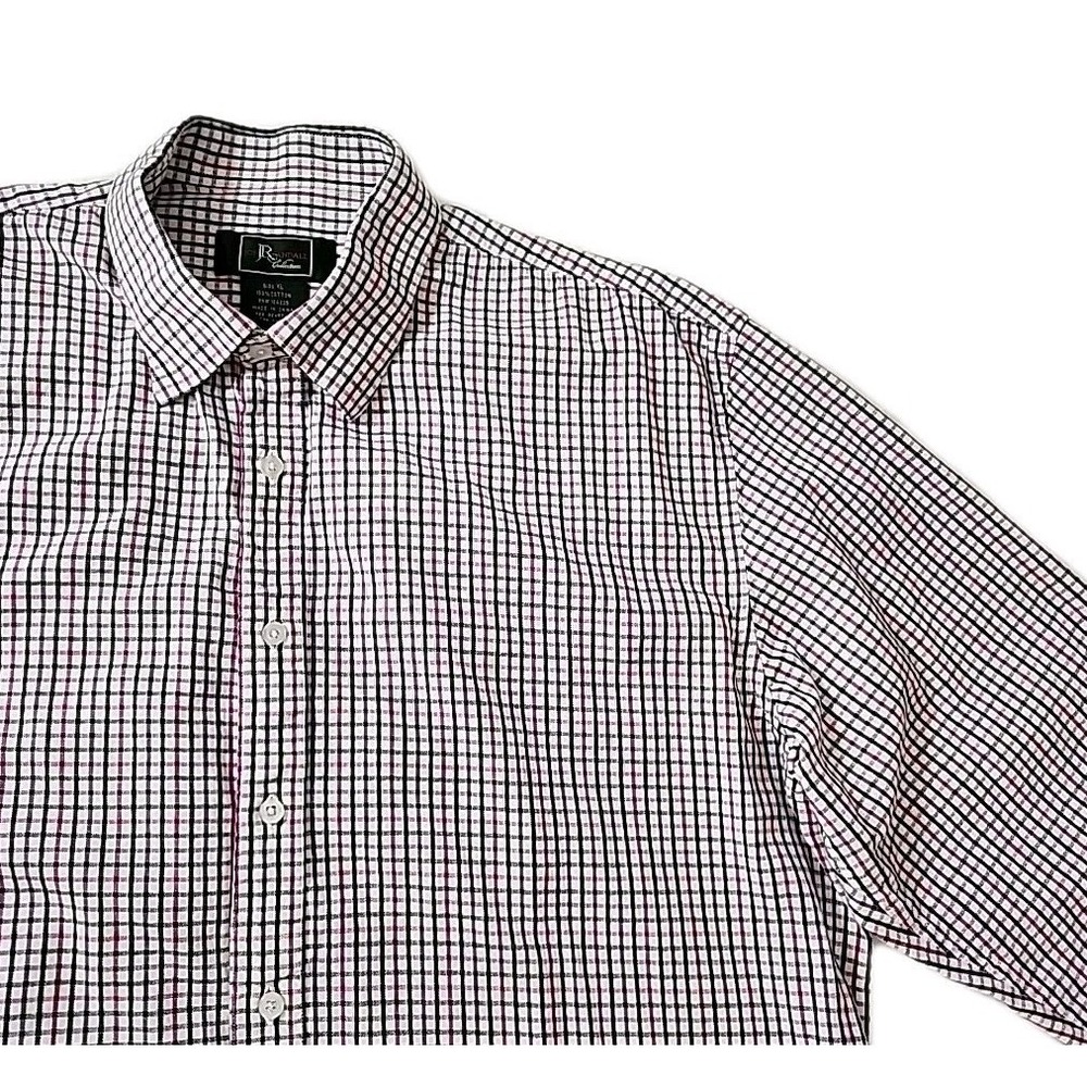 Jon Randall Collection Men's XL 100% Cotton Long Sleeve Button Gingham Shirt